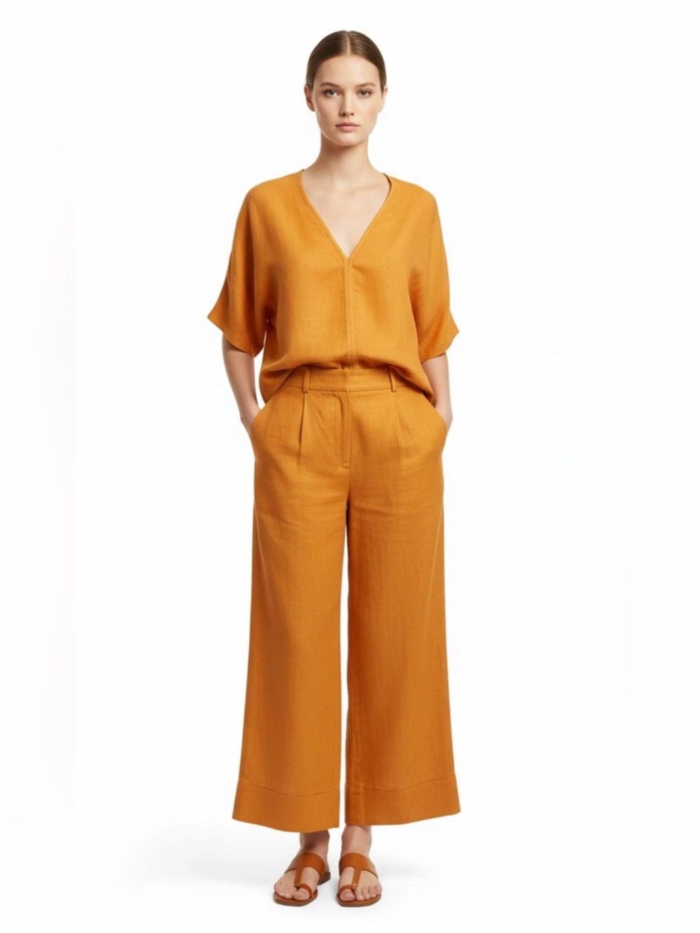 Relaxed Wide-Leg Jumpsuit in Mustard